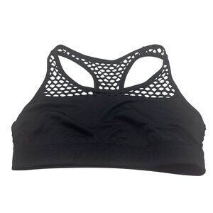 Victorias Secret Pink Ultimate Unlined Mesh Sports Bra Medium Black Racerback